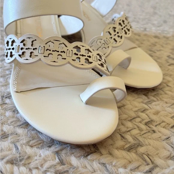 Tory Burch Tiny Miller Heeled Sandal in White - Picture 5 of 5